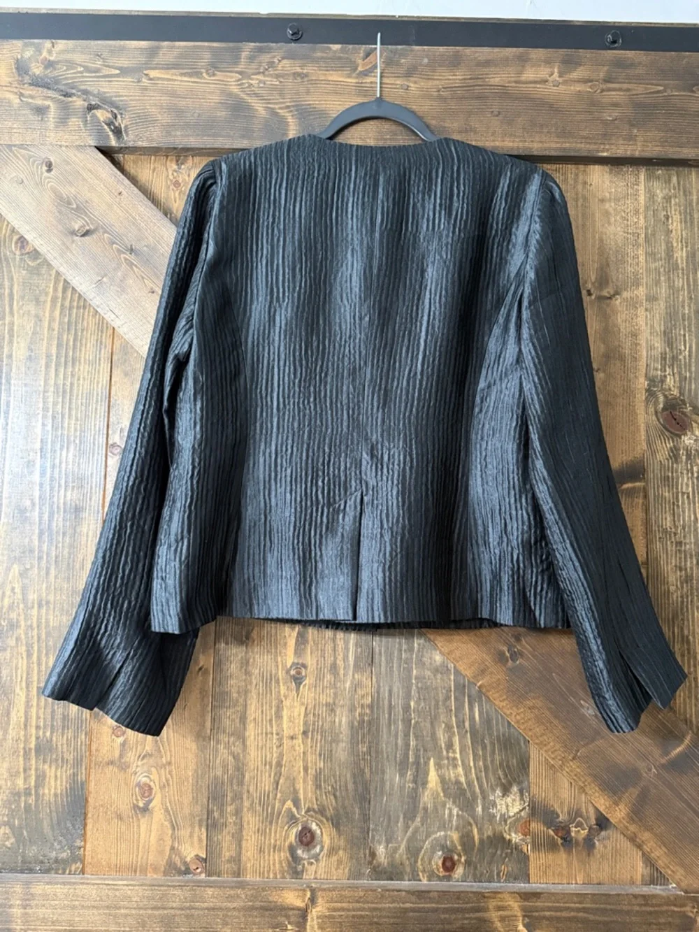 Eileen Fisher Silk Groove Snap Front Round-Neck Jacket